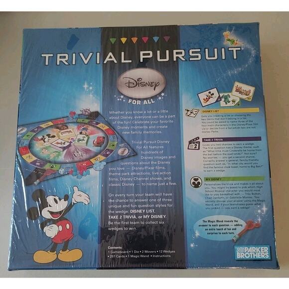 New - Trivial Pursuit Disney For All Board Game 2010 Hasbro Family Party Game - Picture 2 of 4